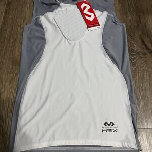 McDavid Hexpad Hex Sternum Mesh Top XL Grey/White NWT